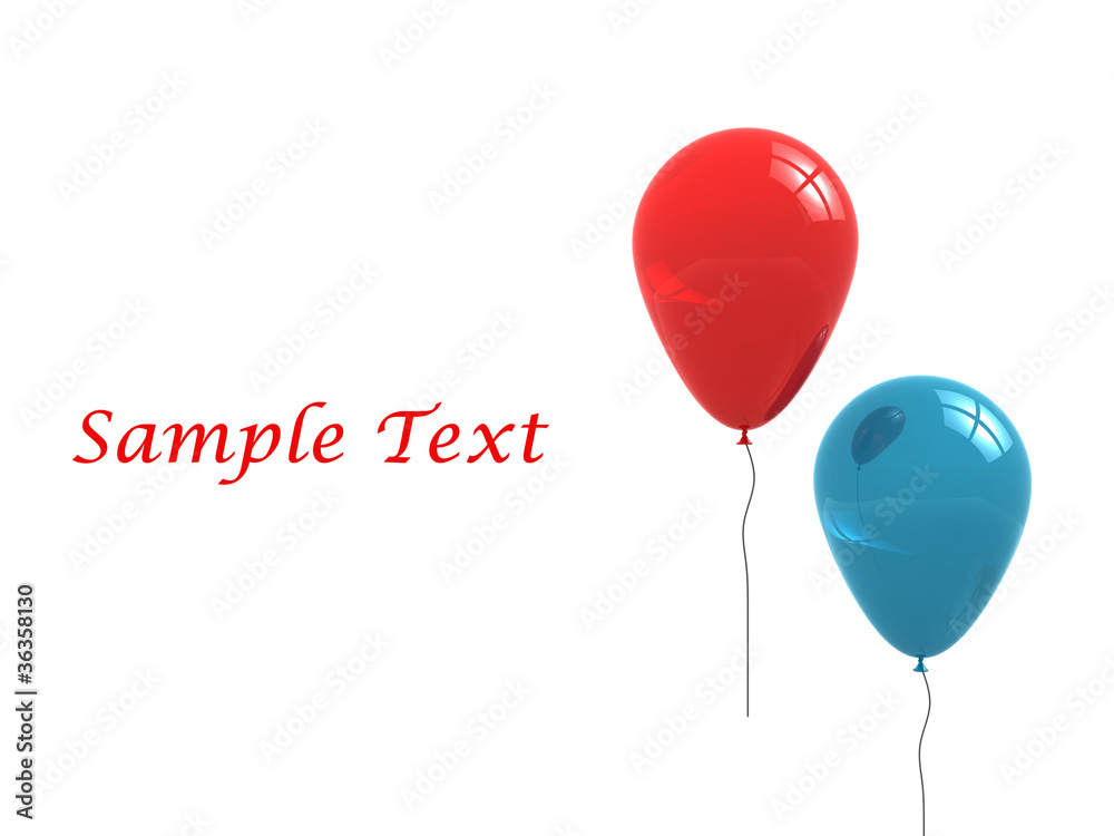 Red balloon isolated on white Red balloon isolated on white