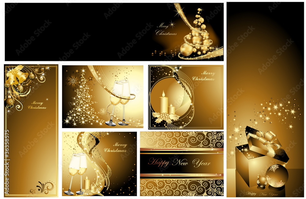 Gold Merry Christmas background collections