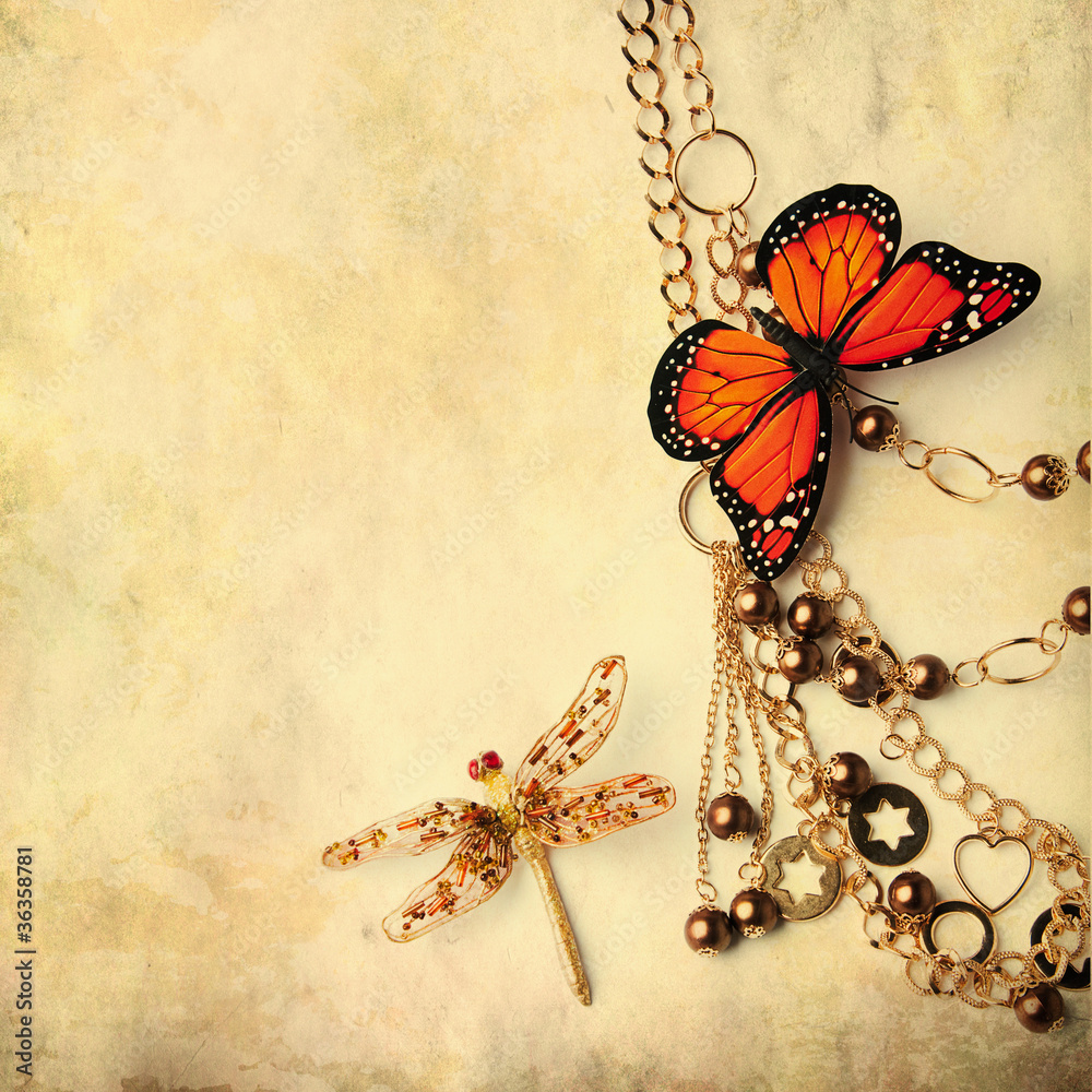 beads over grunge background Stock Photo | Adobe Stock