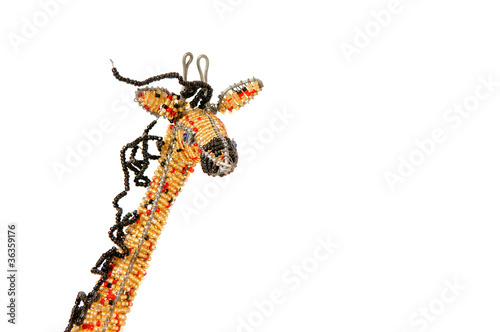 Close-up of beadwork giraffe