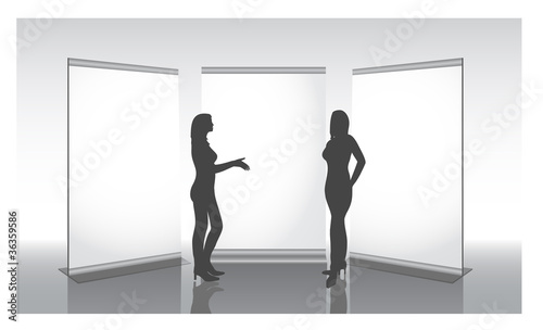business people with banners- vector