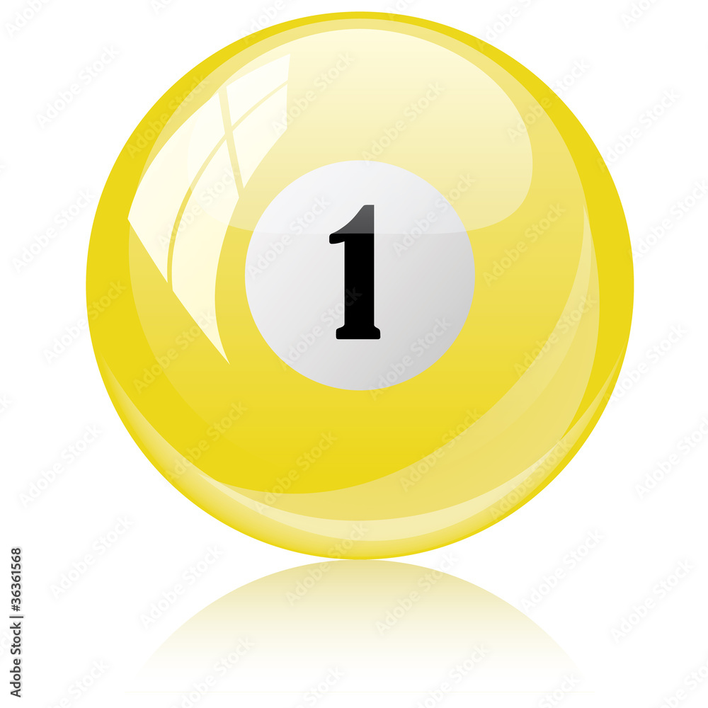 Vector illustration of a isolated glossy - one, yellow - pool ba Vector illustration of a isolated glossy - one, yellow - pool ba