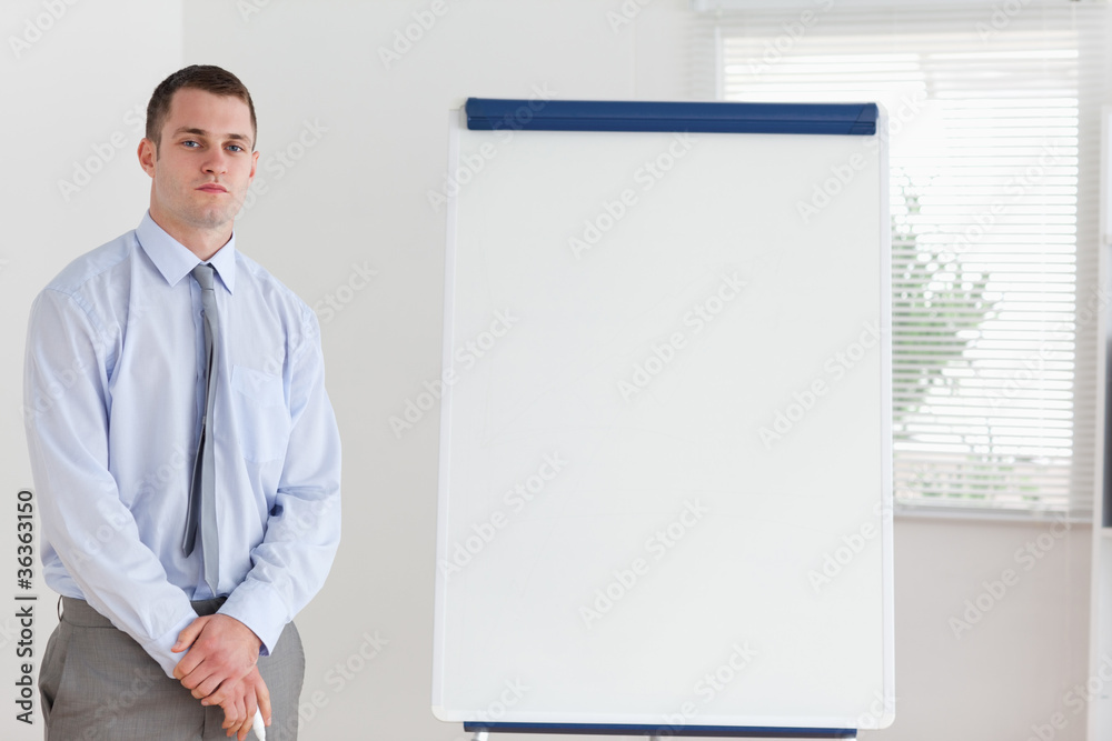 Businessman ready for his presentation Businessman ready for his presentation