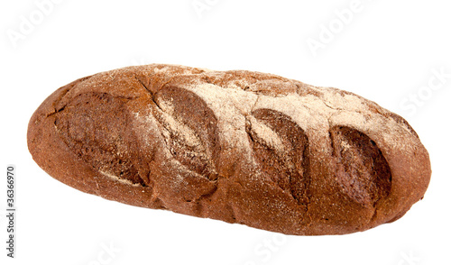 A delicious rye bread isolated on white background