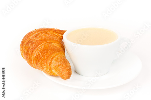 Fresh Croissant and coffee