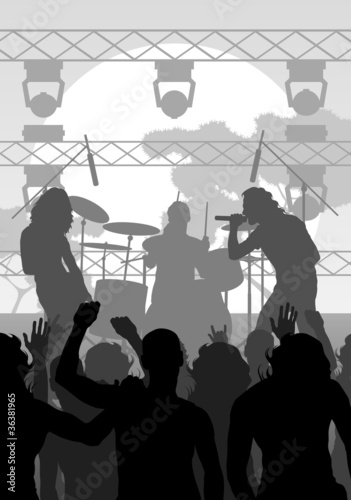 Rock concert landscape background illustration