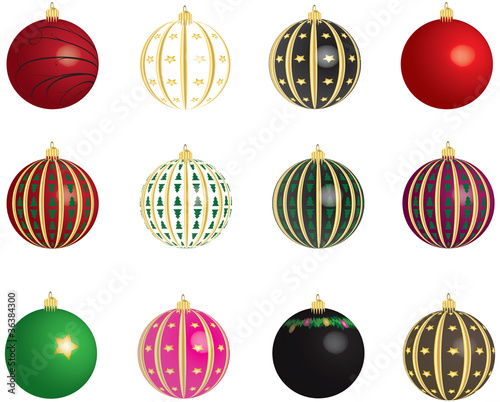 Christmas Balls Vectors Set