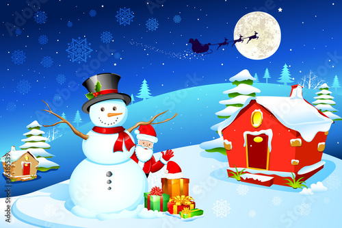 Snowman with Santa