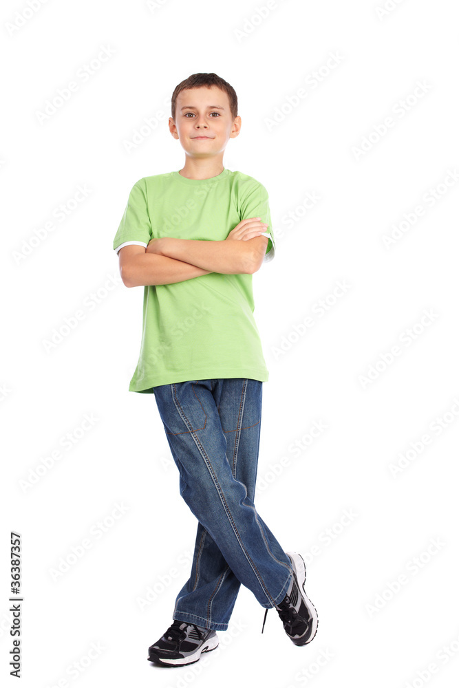 Fototapeta premium Boy in green t-shirt