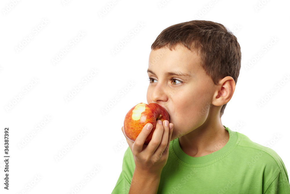 Kid with a red apple Kid with a red apple