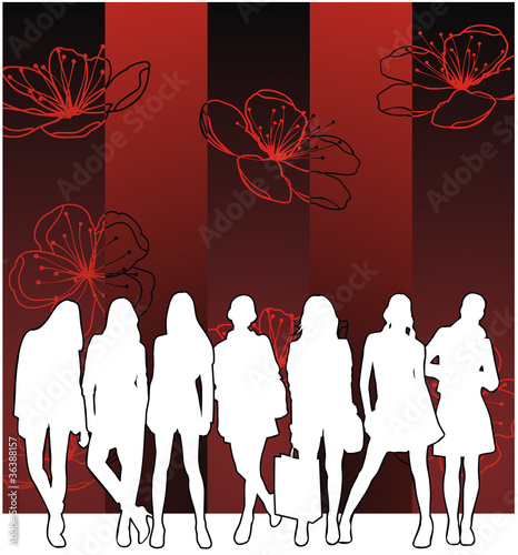 young females and red strip
