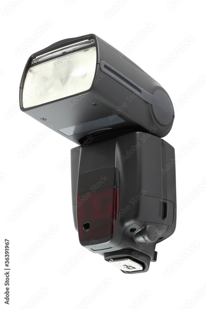Front of camera flash light on white background. Front of camera flash light on white background.
