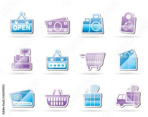 shopping and retail icons - vector icon set