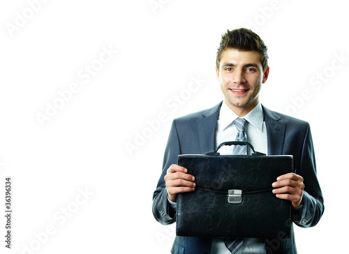 Businessman with briefcase photo