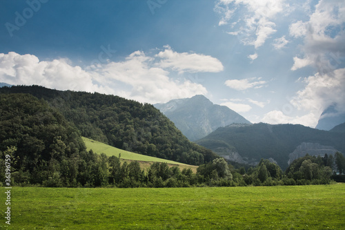 Mountains with green grass