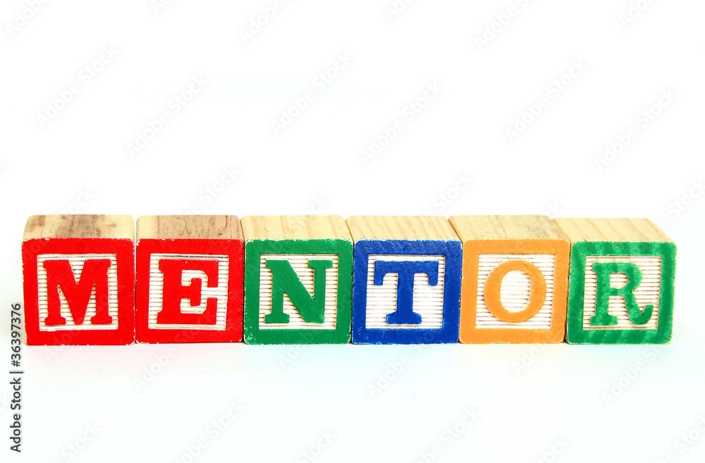 Mentor in alphabet blocks Mentor in alphabet blocks