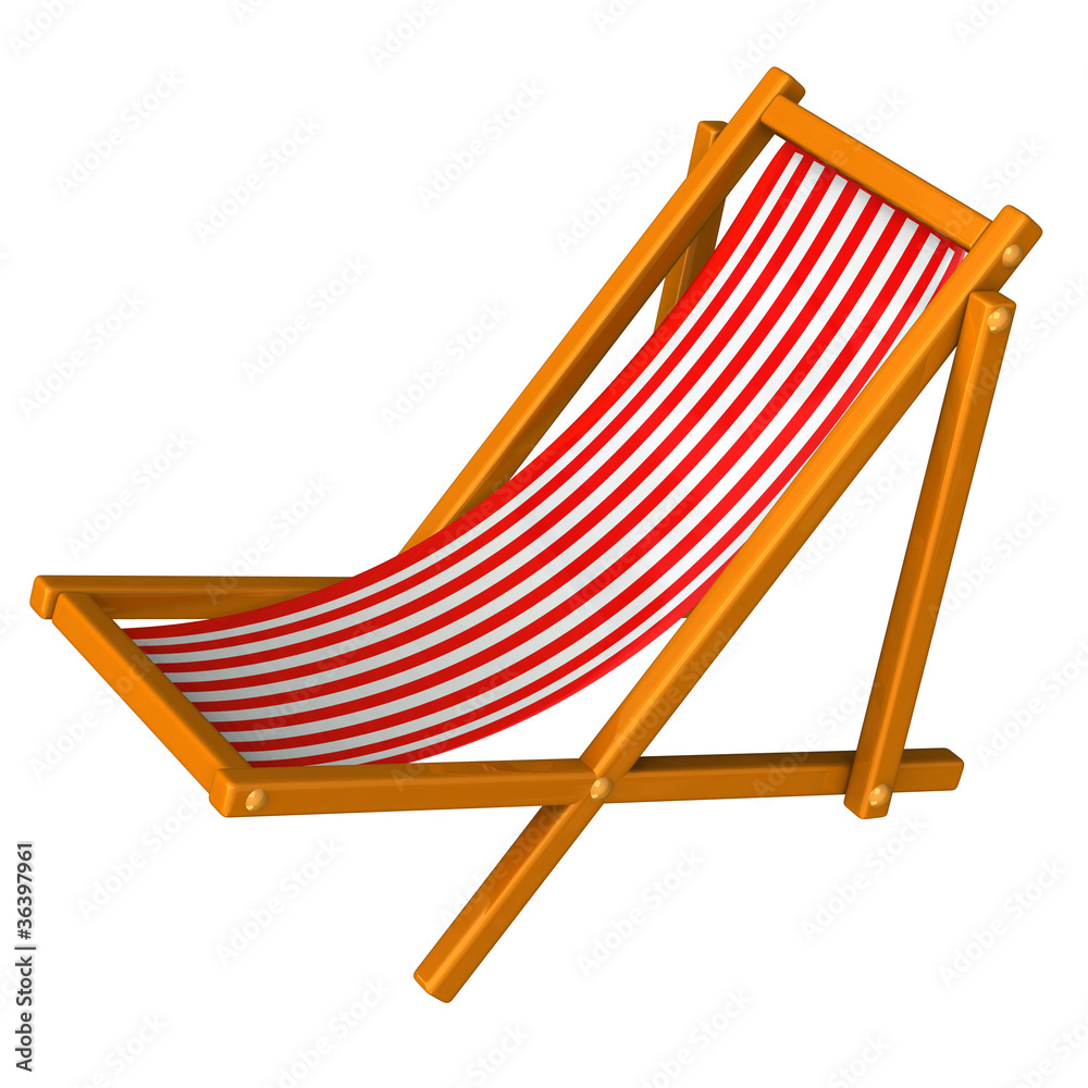 Red beach chair 3d