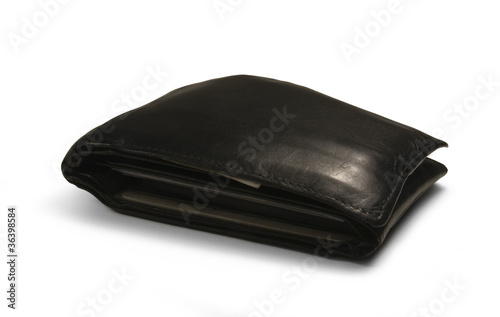 black leather moneybag