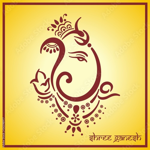Ganesha, Diwali greetings card, royal Rajasthan, India