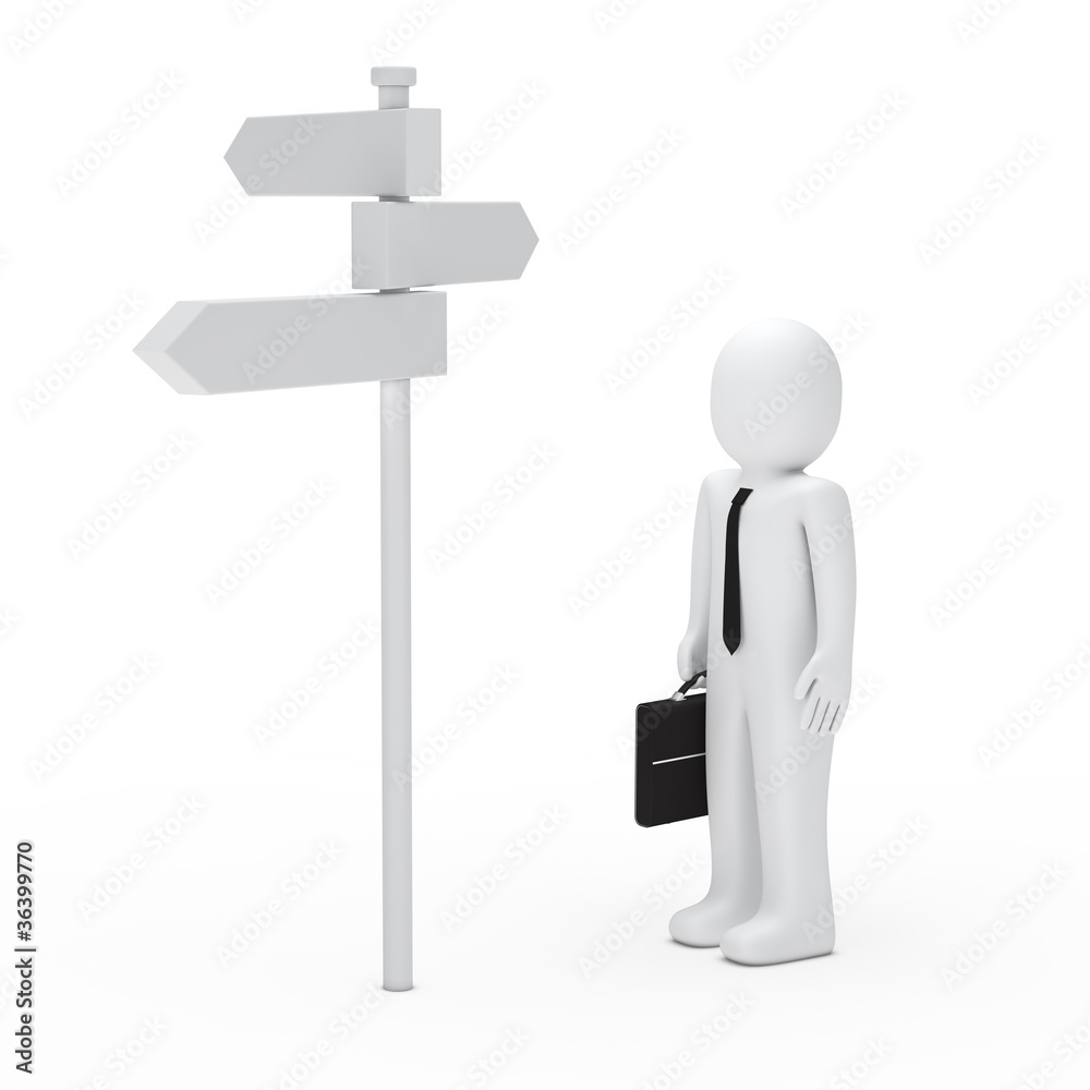 business man way sign