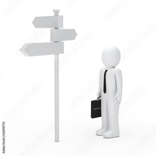 business man way sign