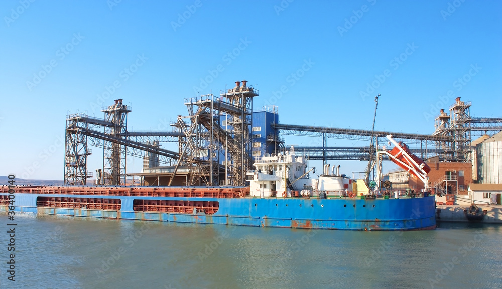 Fototapeta premium Huge cargo ship at port