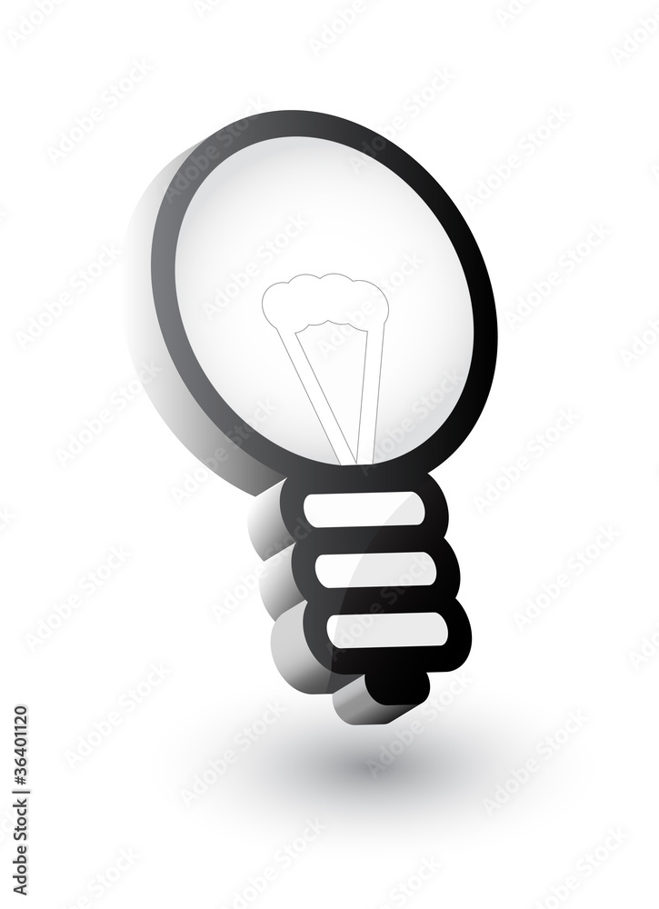 Lightbulb - computer icon, vector 3d Lightbulb - computer icon, vector 3d
