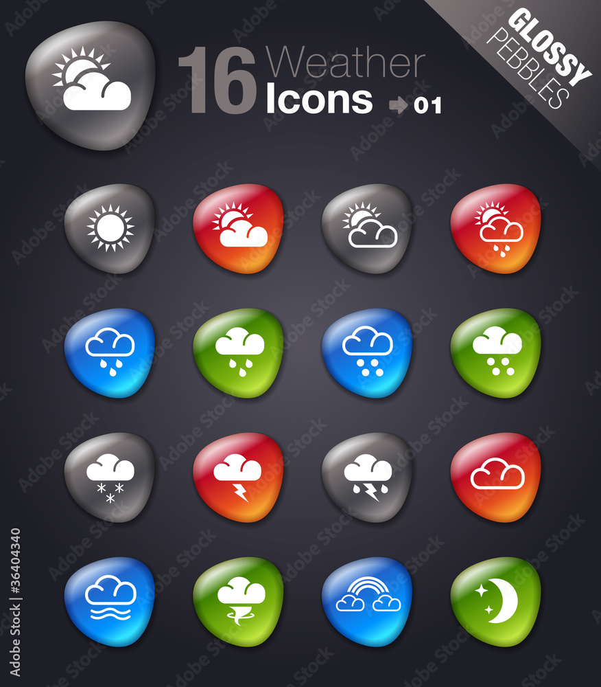 Glossy Pebbles - Weather Icons Glossy Pebbles - Weather Icons