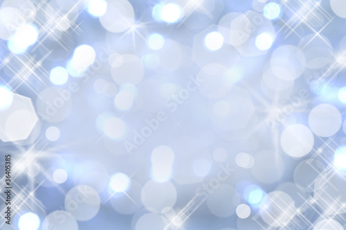 Obraz na płótnie Fond scintillant bleu, lumières de noël, arrière-plan bokeh pour fêtes et nouvel