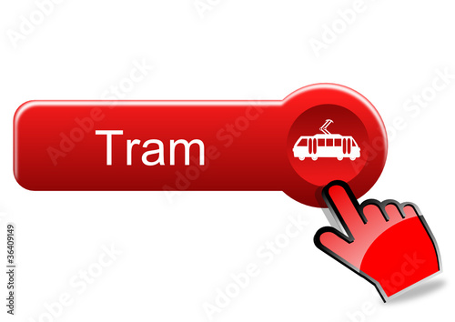 Tram button with red hand