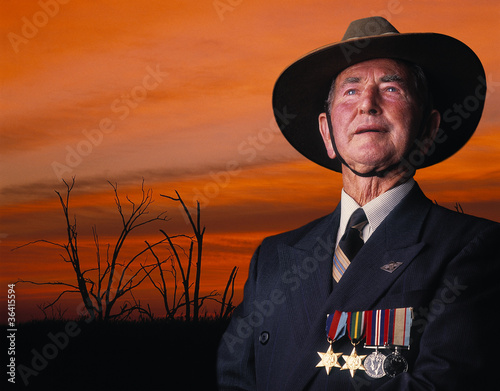 War vetran at sunset