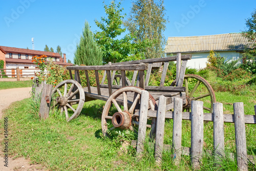 Old cart on the farm roadside