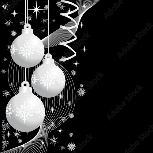 three  silver  christmas balls