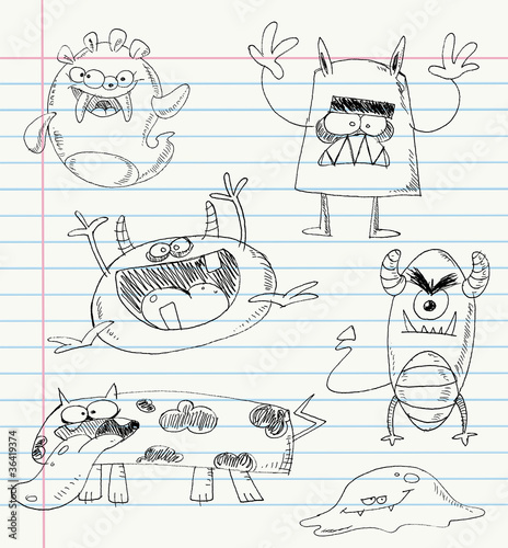 Monster doodles set 2