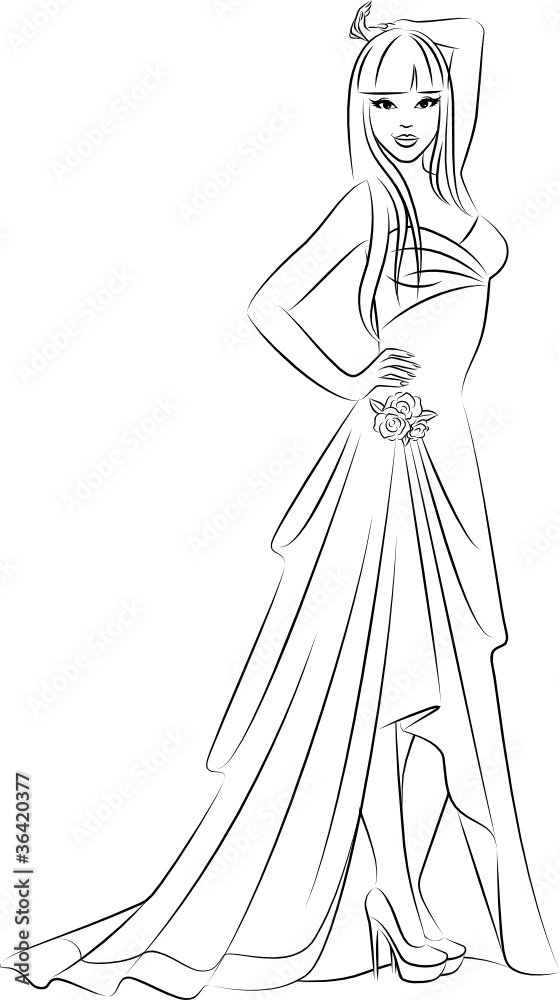 beautiful bride on a white background beautiful bride on a white background