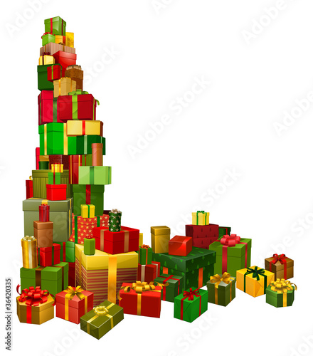 Christmas gifts corner design element