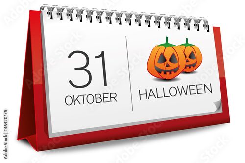 Kalender rot 31 Oktober Halloween Kürbis Kürbise 2
