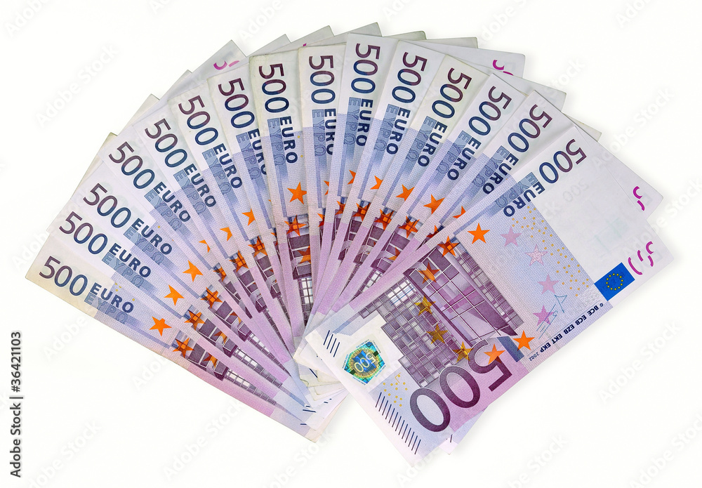 500 Euro money banknotes