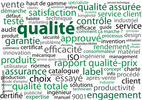 Nuage de Tags "QUALITE" (publicité garantie satisfaction client)