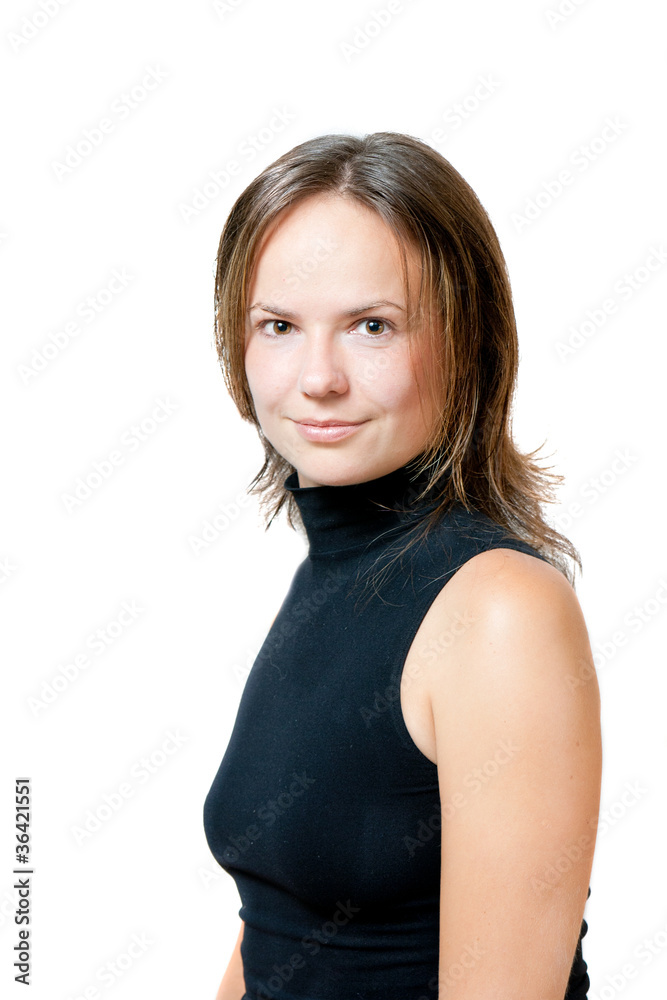 Portrait of the girl in studio without cosmetics Portrait of the girl in studio without cosmetics