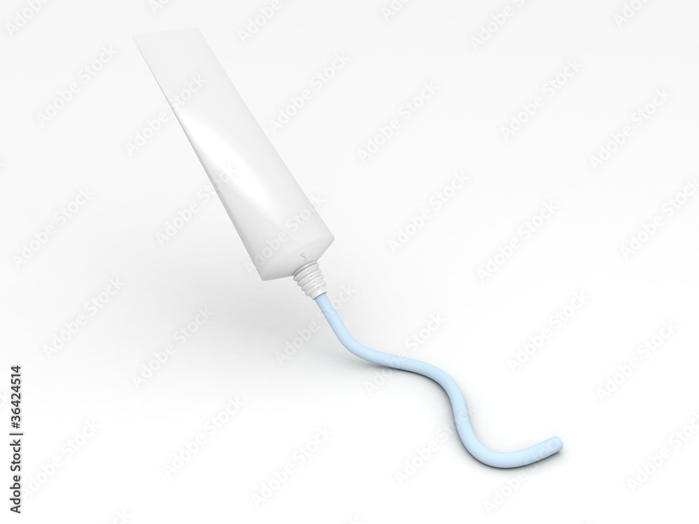 white toothpaste tube with blue toothpaste white toothpaste tube with blue toothpaste