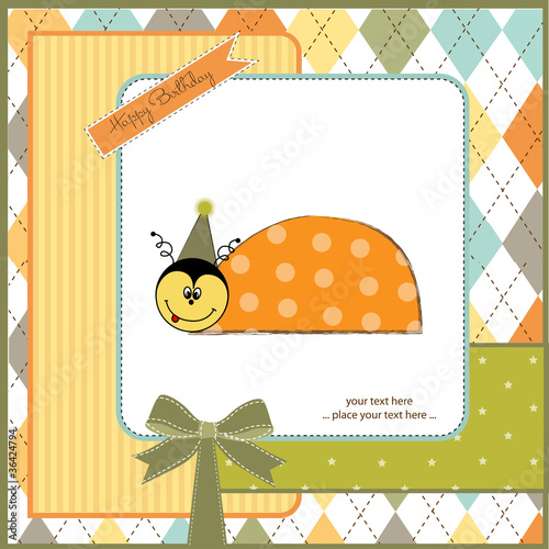 birthday card with ladybug