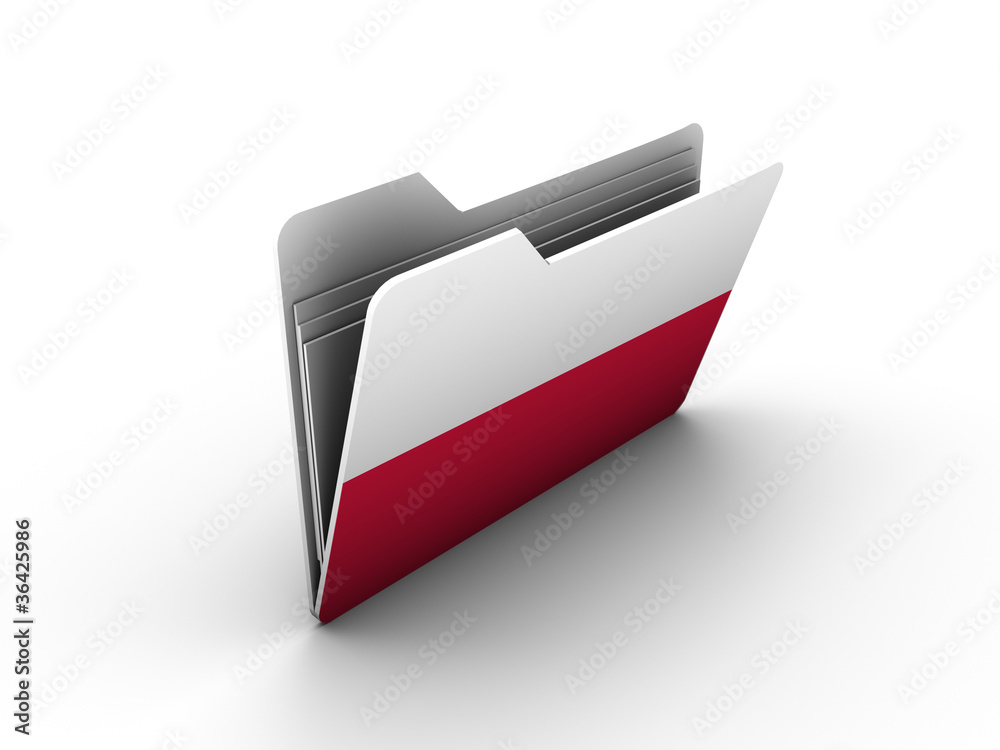 folder icon with flag of poland folder icon with flag of poland