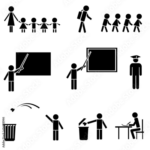 Education icons set