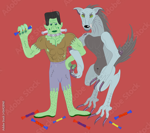 Frankenstein and the werewolf.