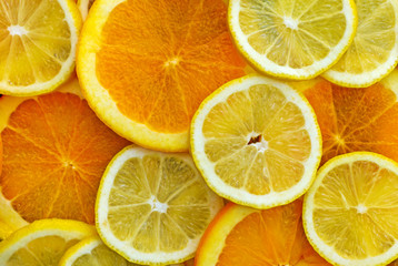 Keuken achterwand Plakjes fruit Citroen en sinaasappel plakjes mix  © Jürgen Fälchle