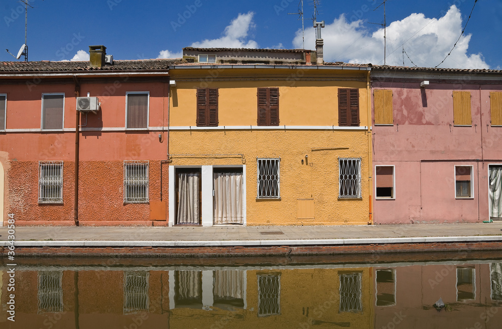 View of Comacchio. Emilia-Romagna. Italy.