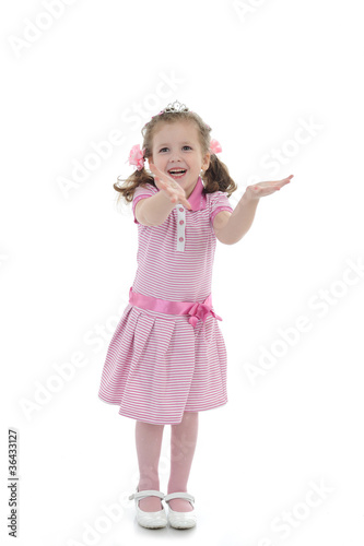 pretty young child girl playing and smiling