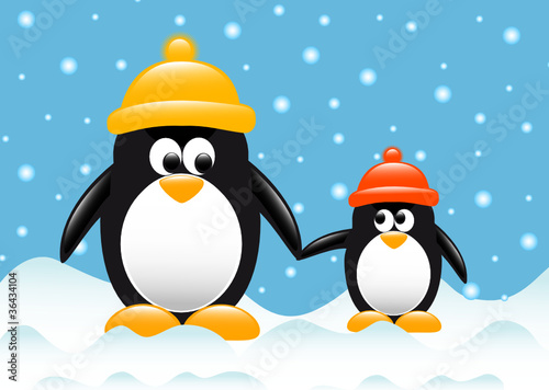 pinguine vater und sohn