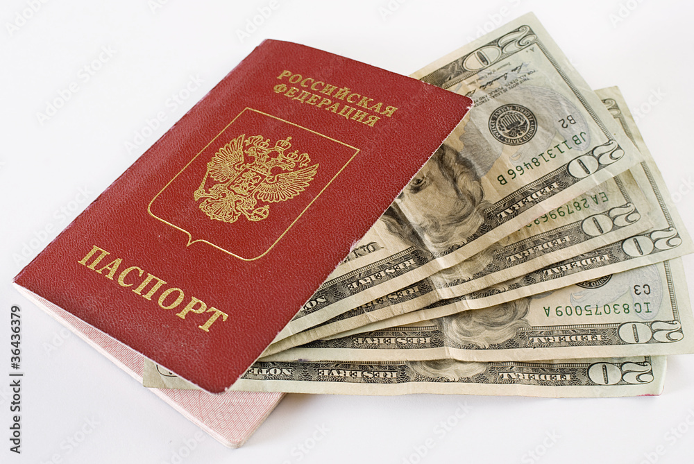 Russian Traveling Passport and money. Russian Traveling Passport and money.